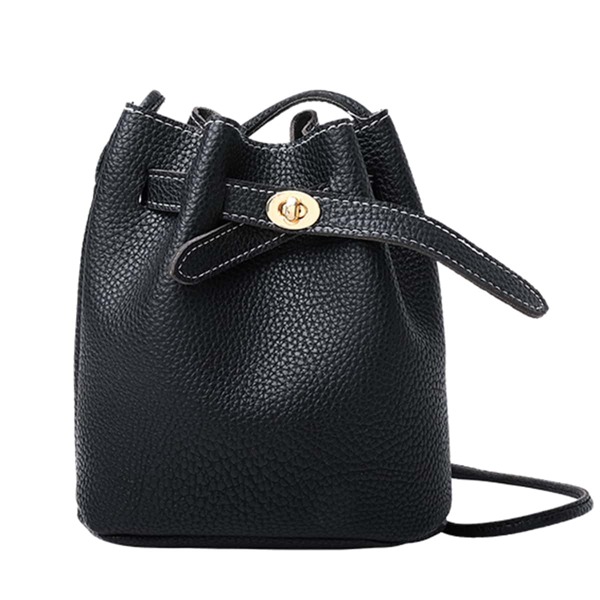 

Twist Lock Bucket Bag, Black