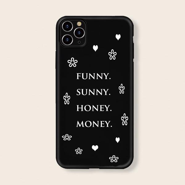 

Letter Graphic iPhone Case, Black