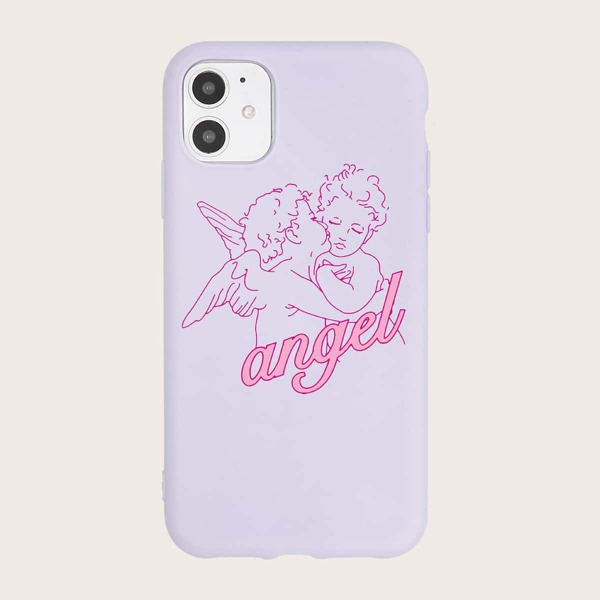 

Angel Print iPhone Case, Purple