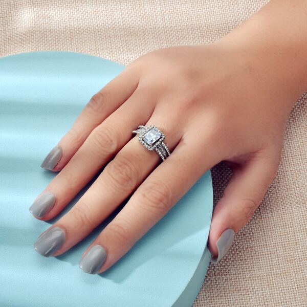 

Rhinestone Decor Ring, Silver