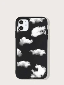 1 Vỏ điện thoại họa tiết đám mây đen vẽ tay tương thích với iPhone - màu đen - Xem 1