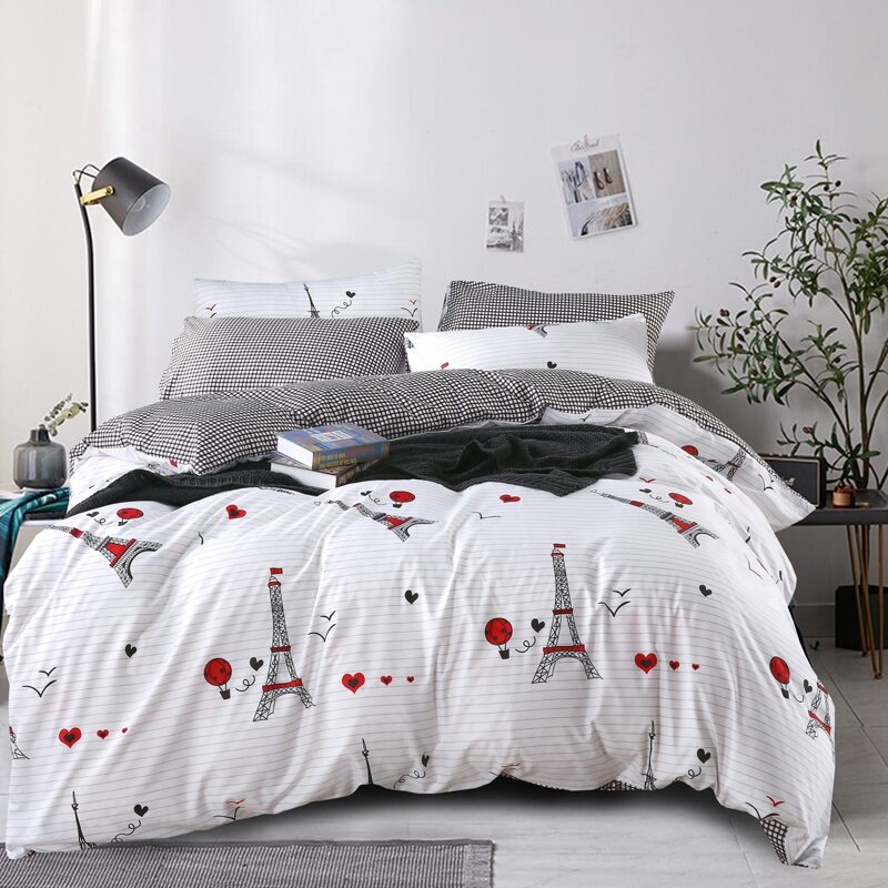 

Cartoon Graphic Duvet Cover Set Without Filler, White