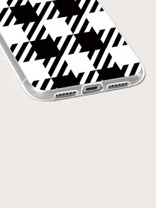 Funda a cuadros a rayas compatible con IPhone - Blanco y Negro - Ver 3