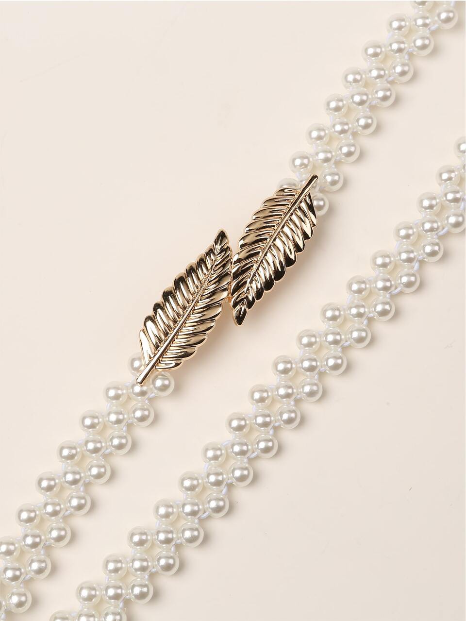 Faux Pearl Beaded Belt Elegant
