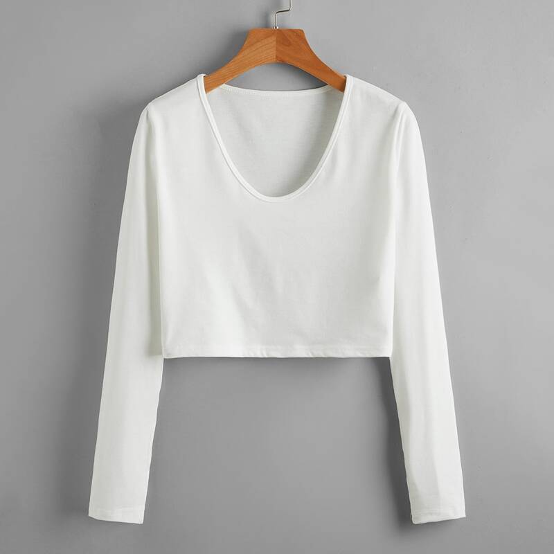 

Solid Crop Tee, White