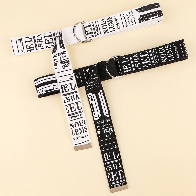 

2pcs Letter Tape Belt, Black and white