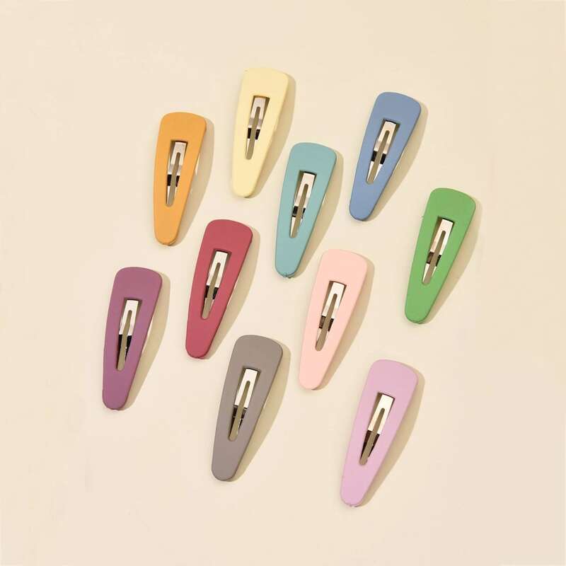 

10pcs Random Matte Hair Clip, Multicolor