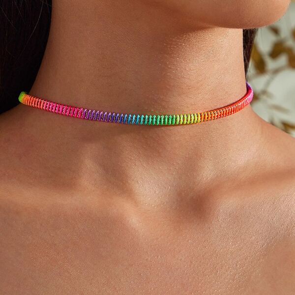 

Colorful Woven Choker, Multicolor