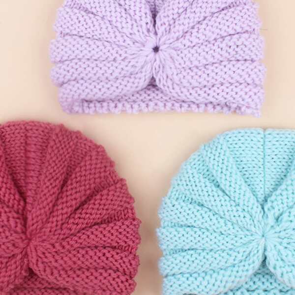 

3pcs Baby Knit Turban Hat, Multicolor