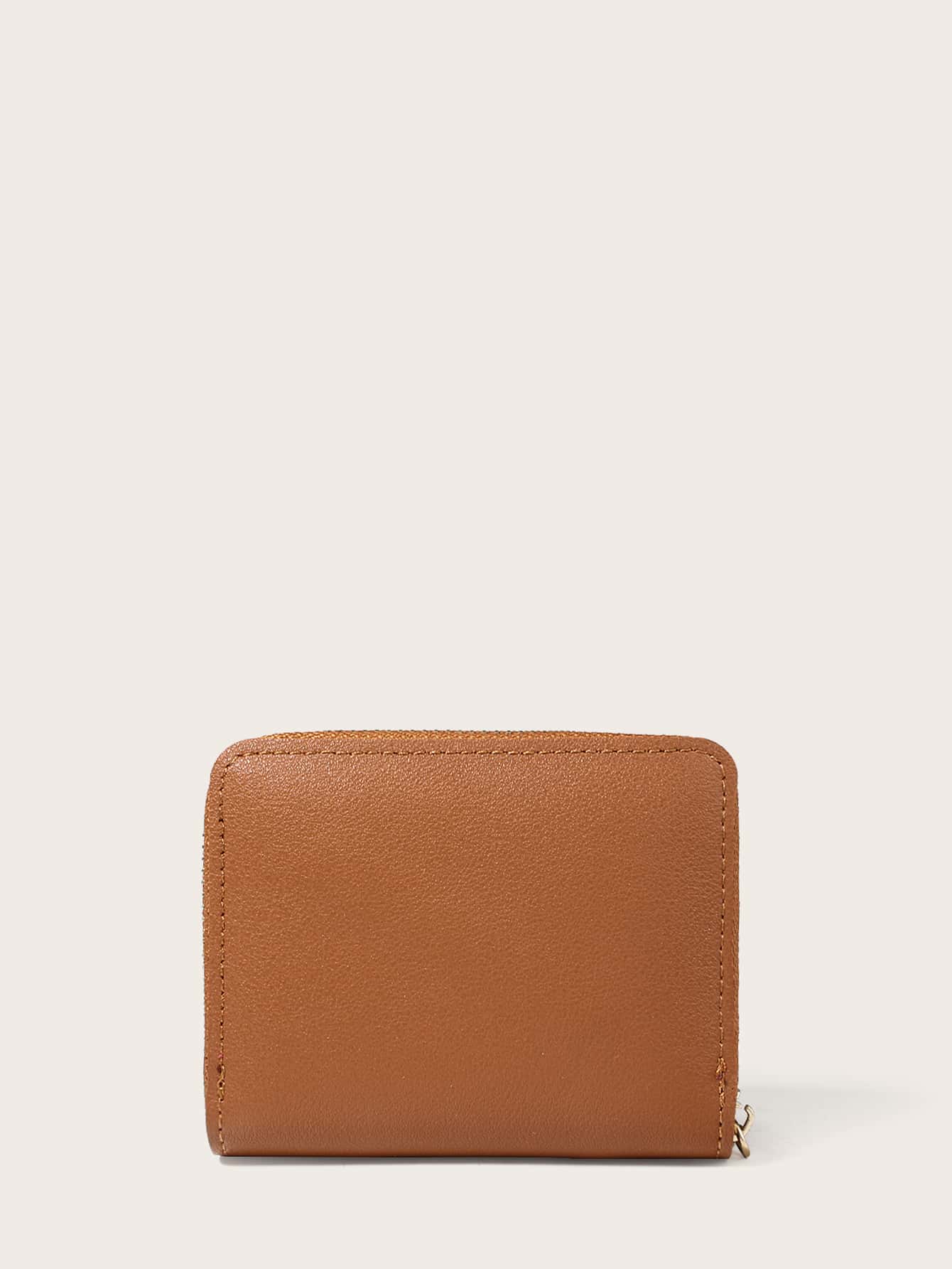 心形細節小錢包 - 棕色 - 查看 3