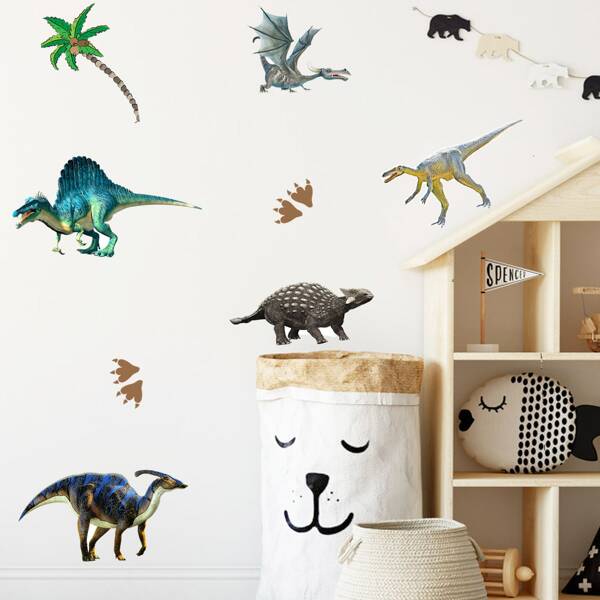 

Kids Dinosaur Print Wall Sticker, Multicolor