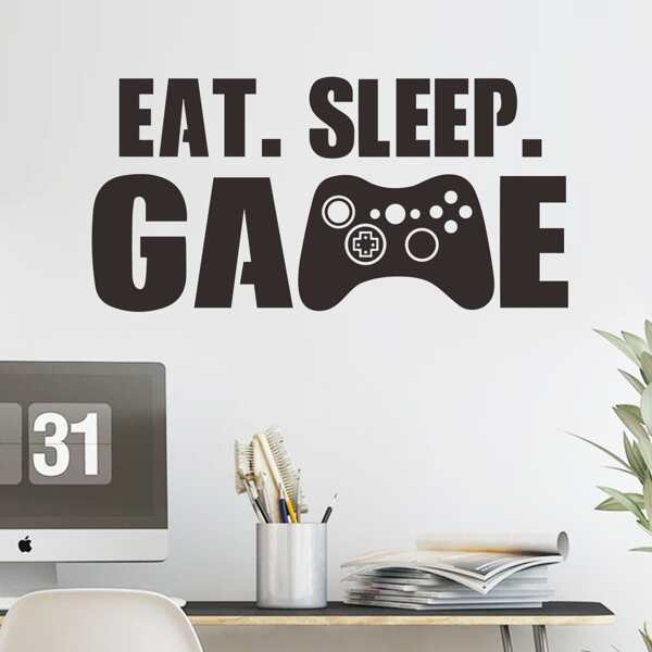 

Gamepad Print Wall Sticker, Black