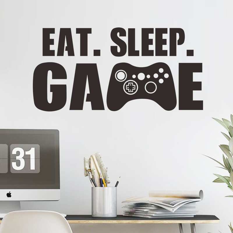 

Gamepad Print Wall Sticker, Black
