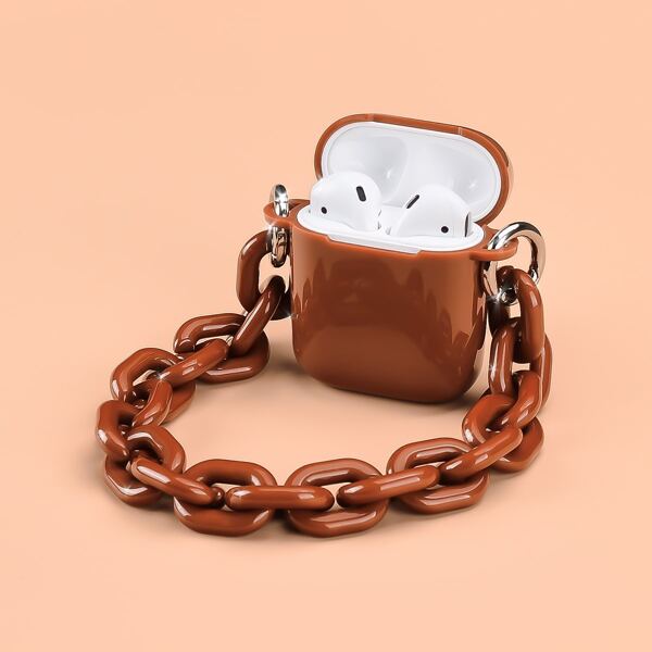 

Chain Detail Airpods Case, Brown