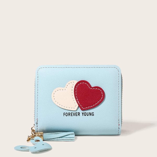 

Heart Detail Small Purse, Blue