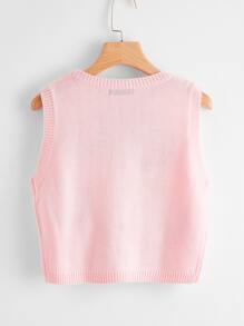 Heart Pattern Sweater Vest