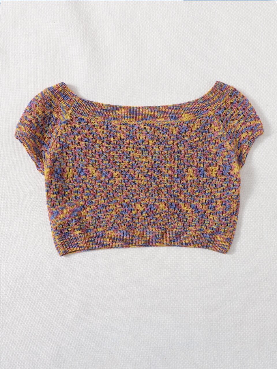 Space Dye Open Knit Top