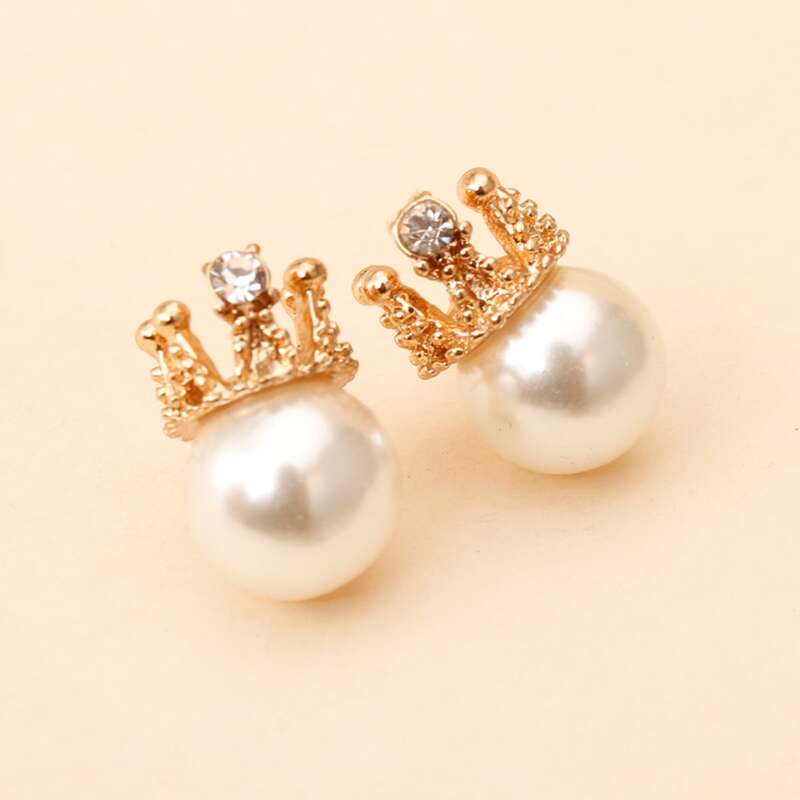 

Faux Pearl Stud Earrings, White