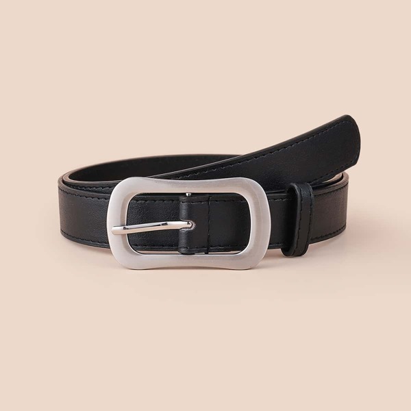 

Geo Metal Buckle Belt, Black