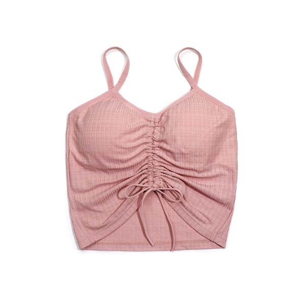 

Girls Drawstring Front Cami Undershirt, Dusty pink