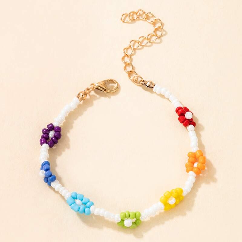 

Beaded Floral Bracelet, Multicolor
