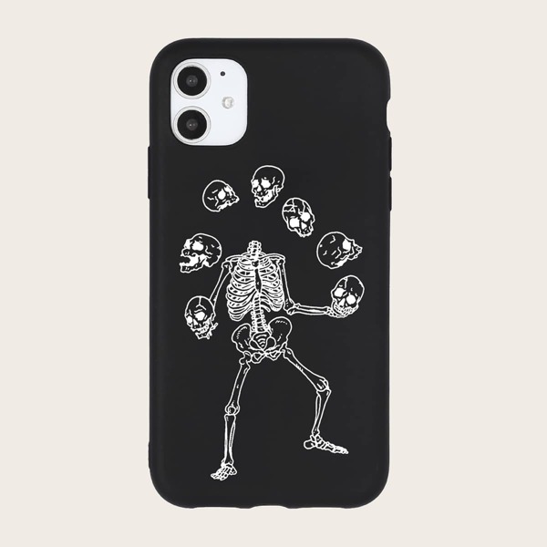 

Skeleton Print iPhone Case, Black