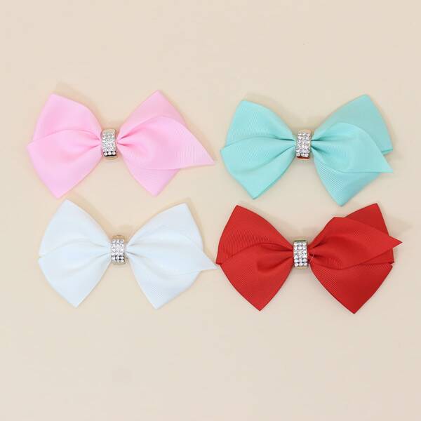 

4pcs Toddler Girls Bow Knot Hair Clip, Multicolor