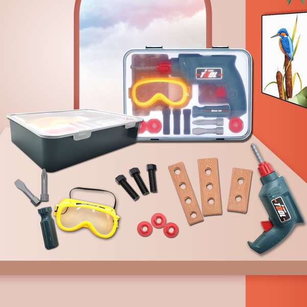 

1 набор детская игрушка в форме ящика для инструментов, Многоцветный