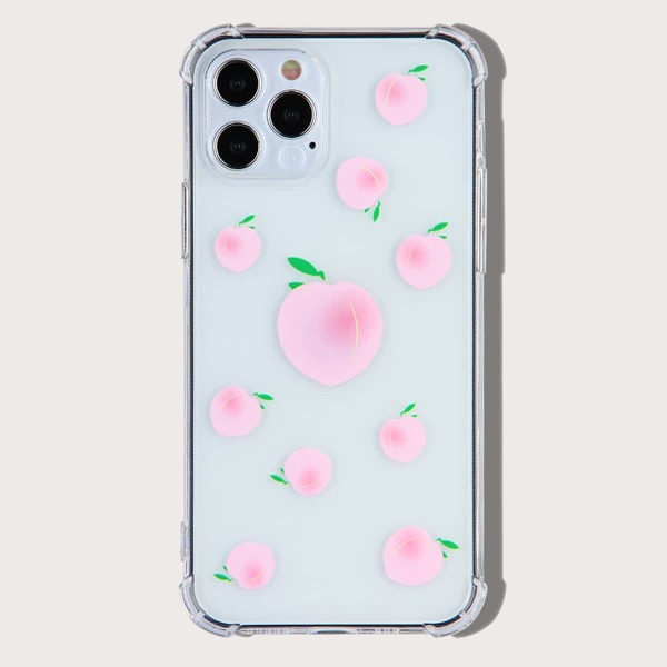 

Peach Print iPhone Case, Clear