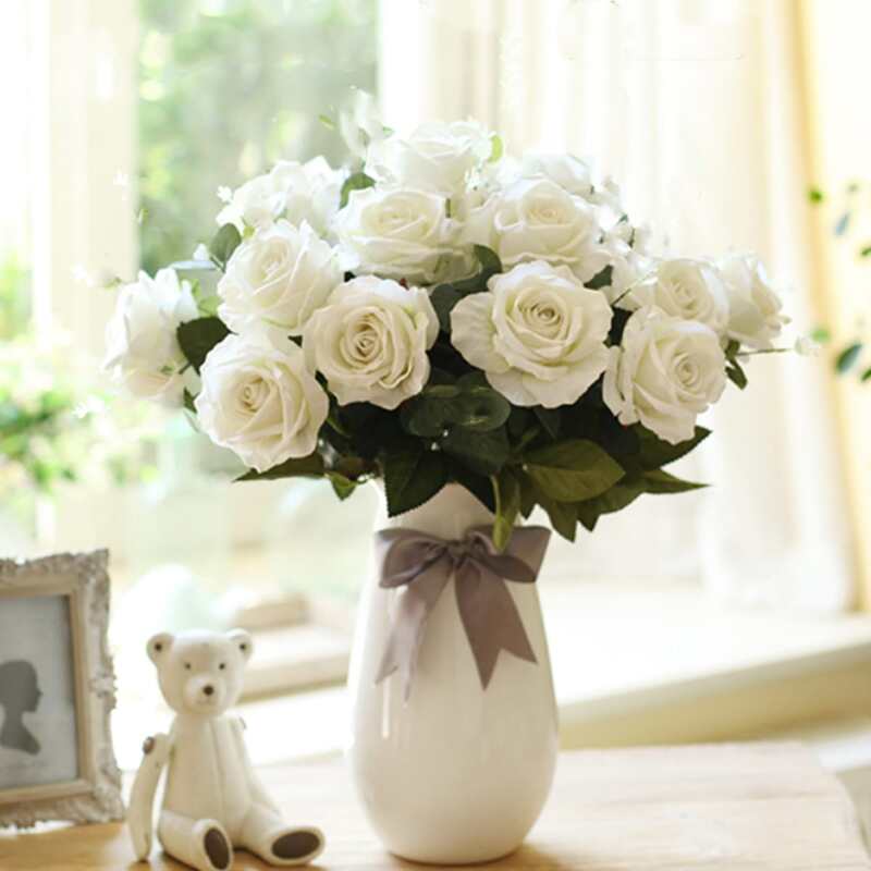 

1branch Artificial Rose, White