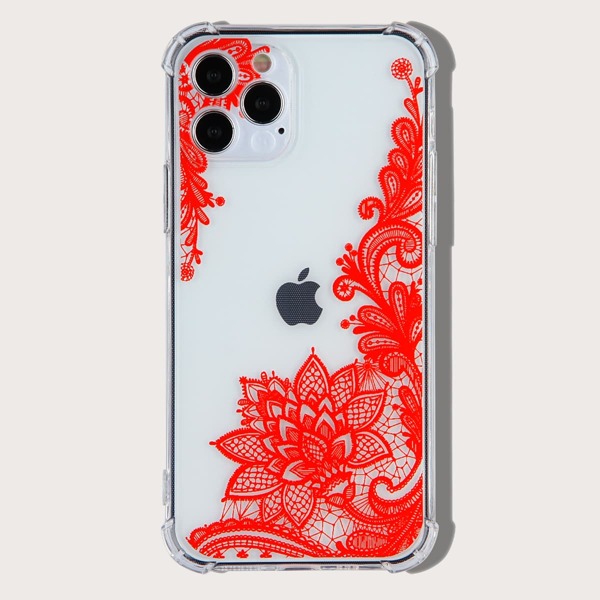 

Flower Pattern iPhone Case, Red