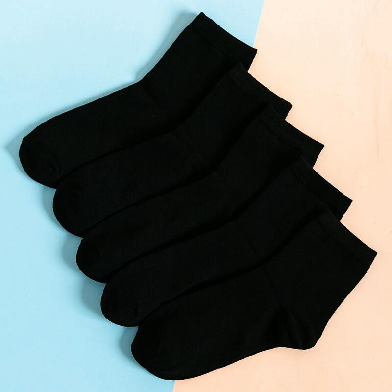 

Guys 5pairs Solid Crew Socks, Black