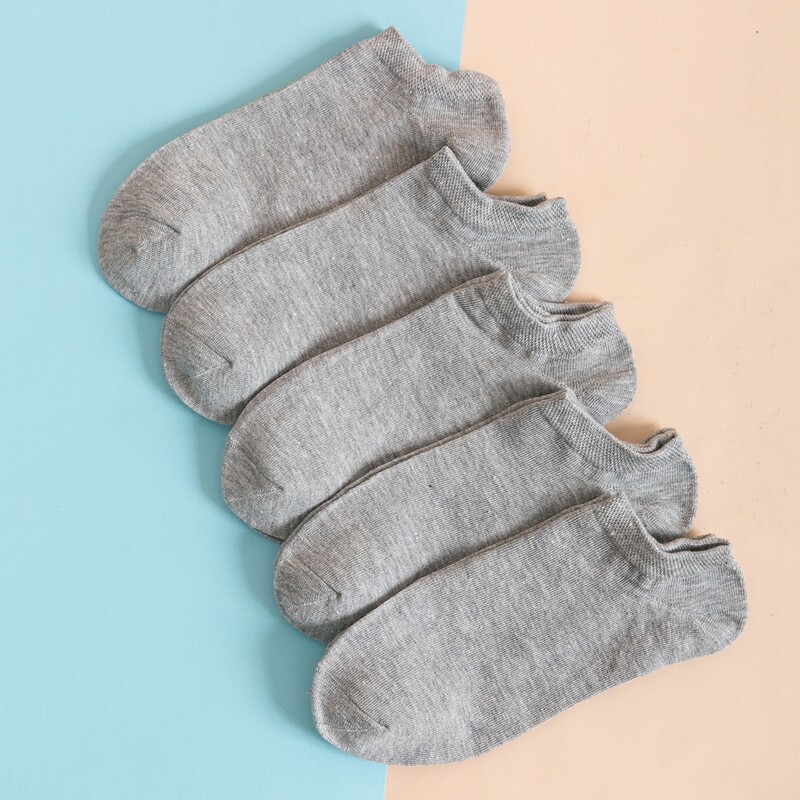

Guys 5pairs Solid Ankle Socks, Light grey