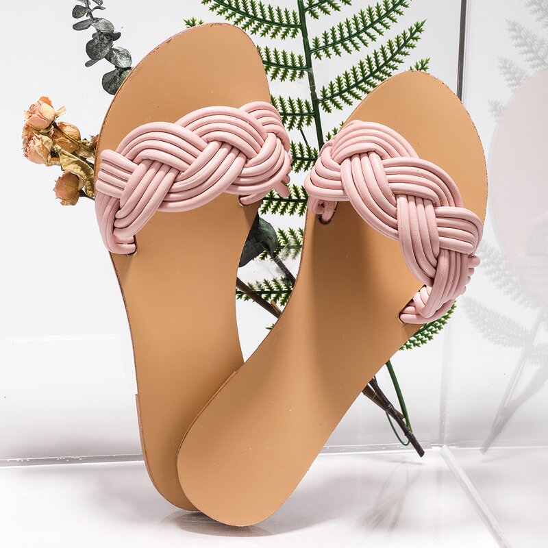 

Braided Slide Sandals, Baby pink