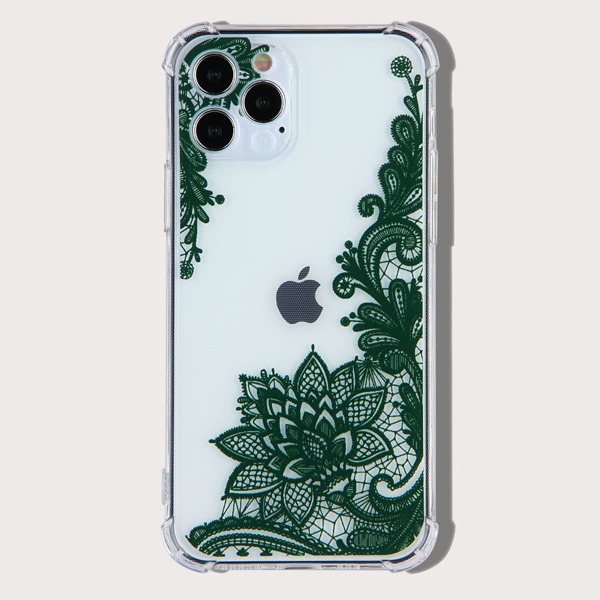 

Flower Pattern iPhone Case, Green