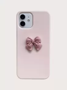 蝴蝶結裝飾iPhone手機殼 - 粉色 - 查看 1