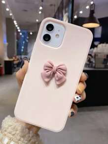 蝴蝶結裝飾iPhone手機殼 - 粉色 - 查看 2