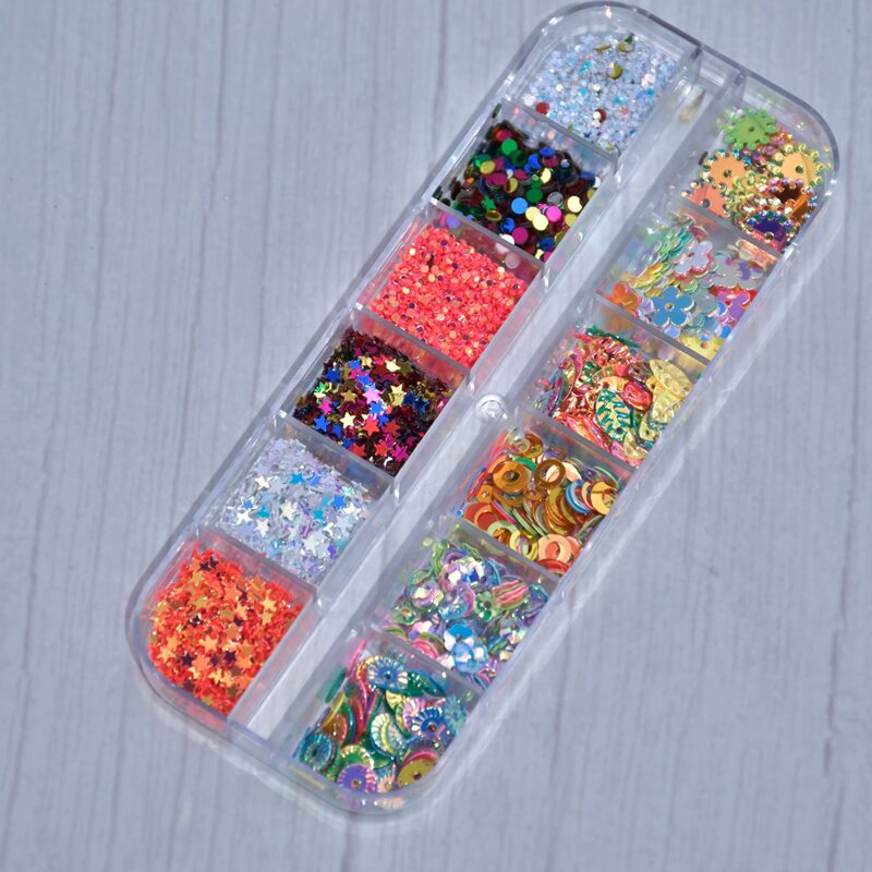 

1box Colorful Sequin Nail Art Decoration, Multicolor