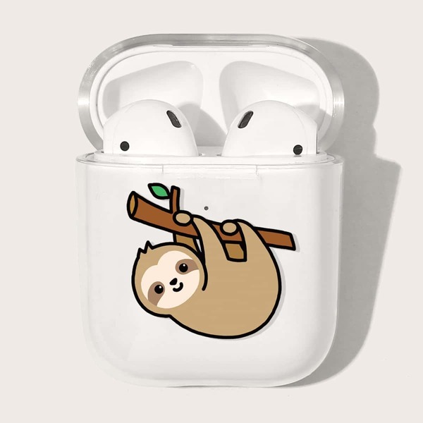 

Прозрачный чехол для Airpods с принтом ленивца