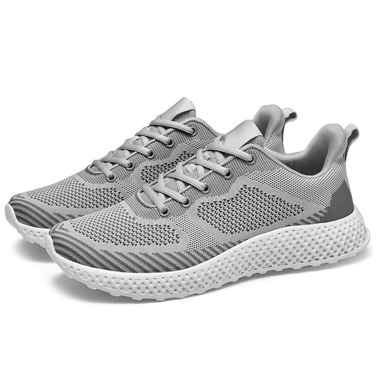 

Guys Lace-up Knit Sneakers, Grey