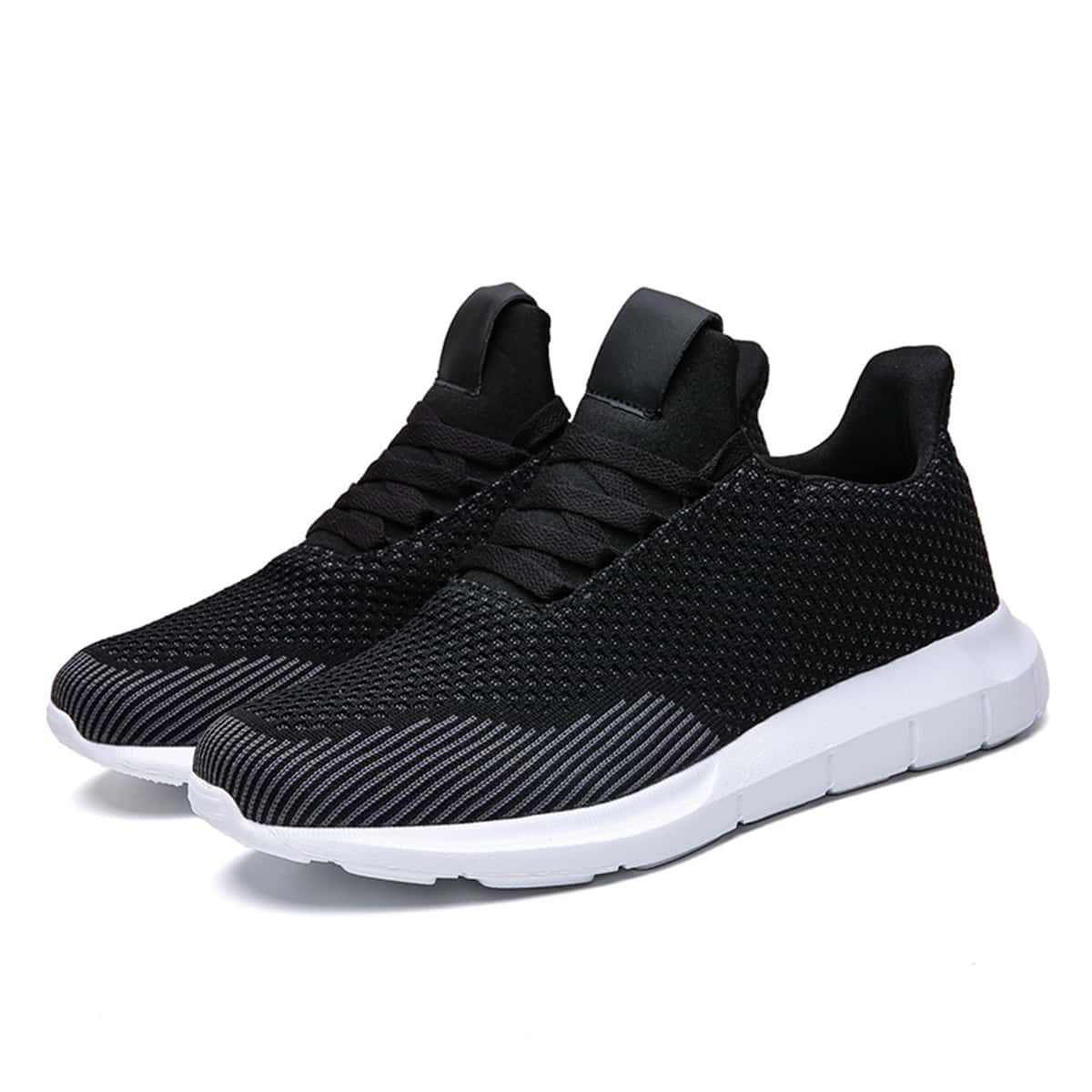 

Guys Lace-up Knit Sneakers, Black