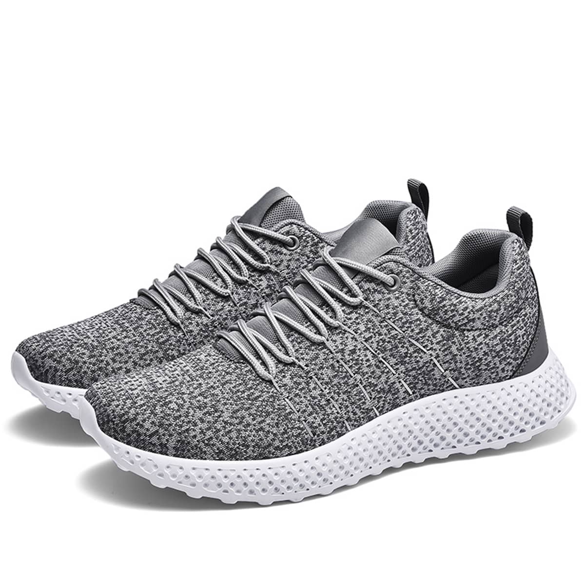 

Guys Lace-up Knit Sneakers, Grey