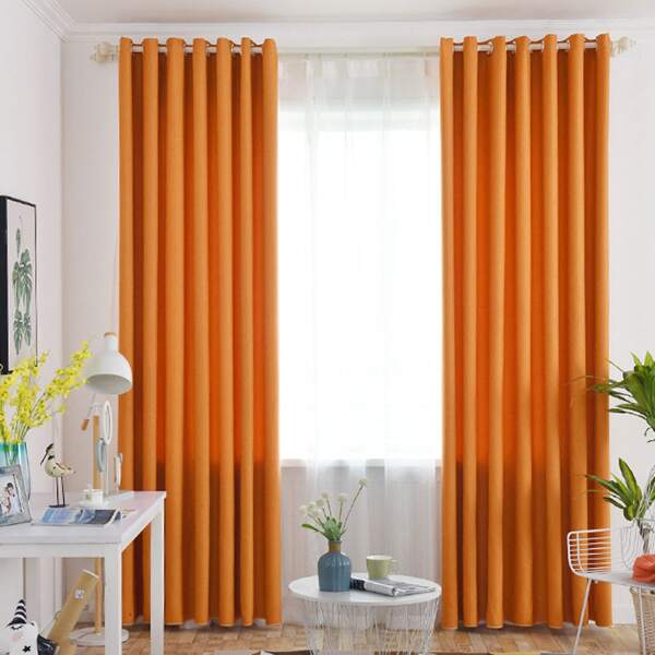 

Plain Single Panel Blackout Curtain, Orange