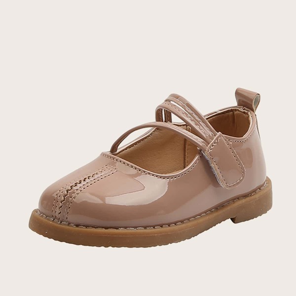 

Toddler Girls Patent Velcro Strap Flats, Pink