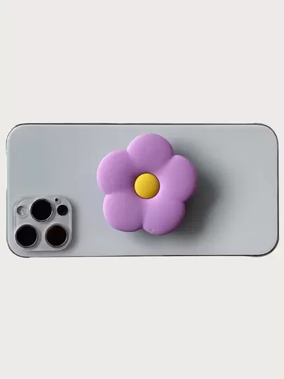 花朵裝飾彈出式手機握夾