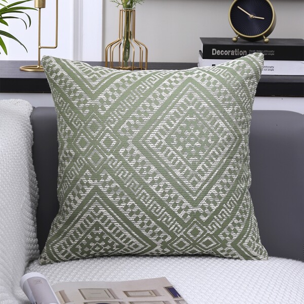 

Geometric Pattern Cushion Cover Without Filler, Green