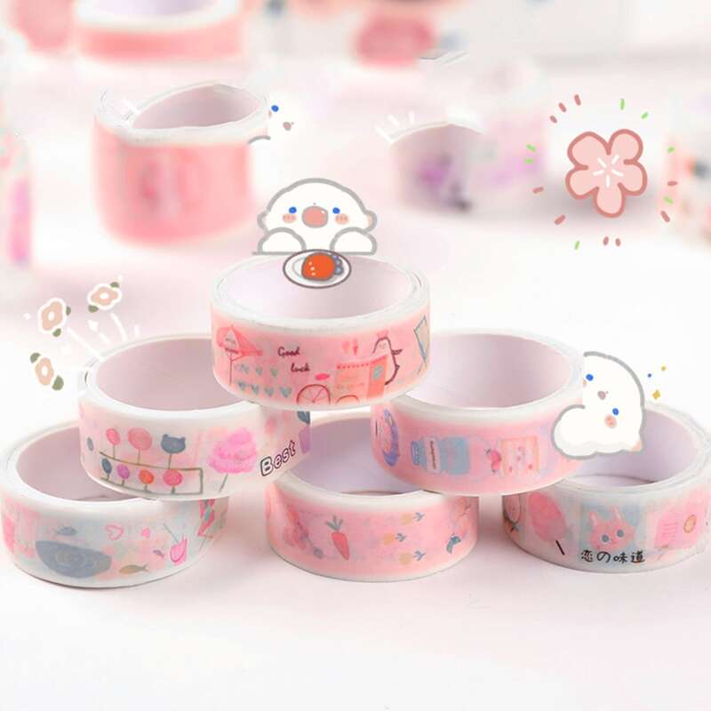 

5rolls Random Cartoon Decorative Tape, Multicolor