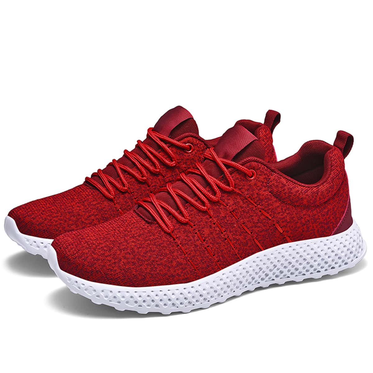 

Guys Lace-up Knit Sneakers, Red