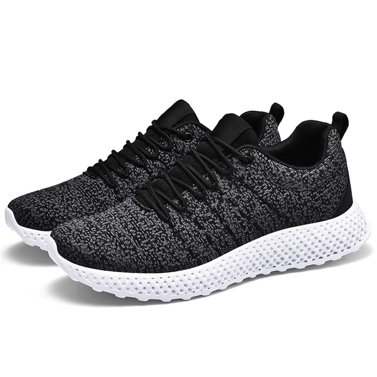 

Guys Lace-up Knit Sneakers, Black