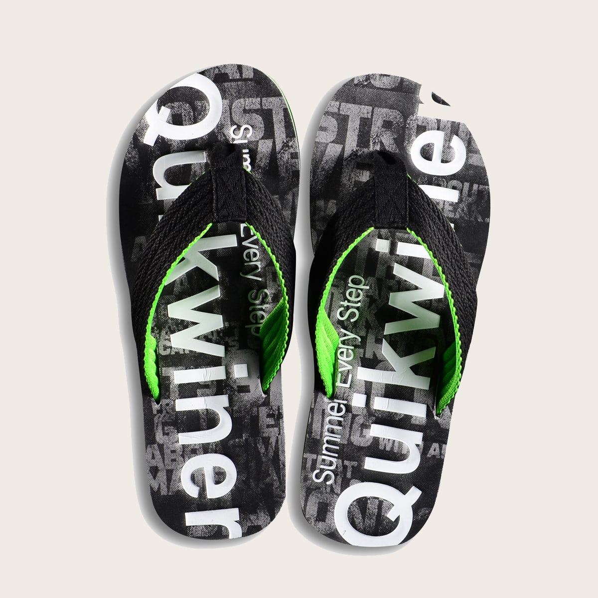 Мужские вьетнамки с текстовым принтом